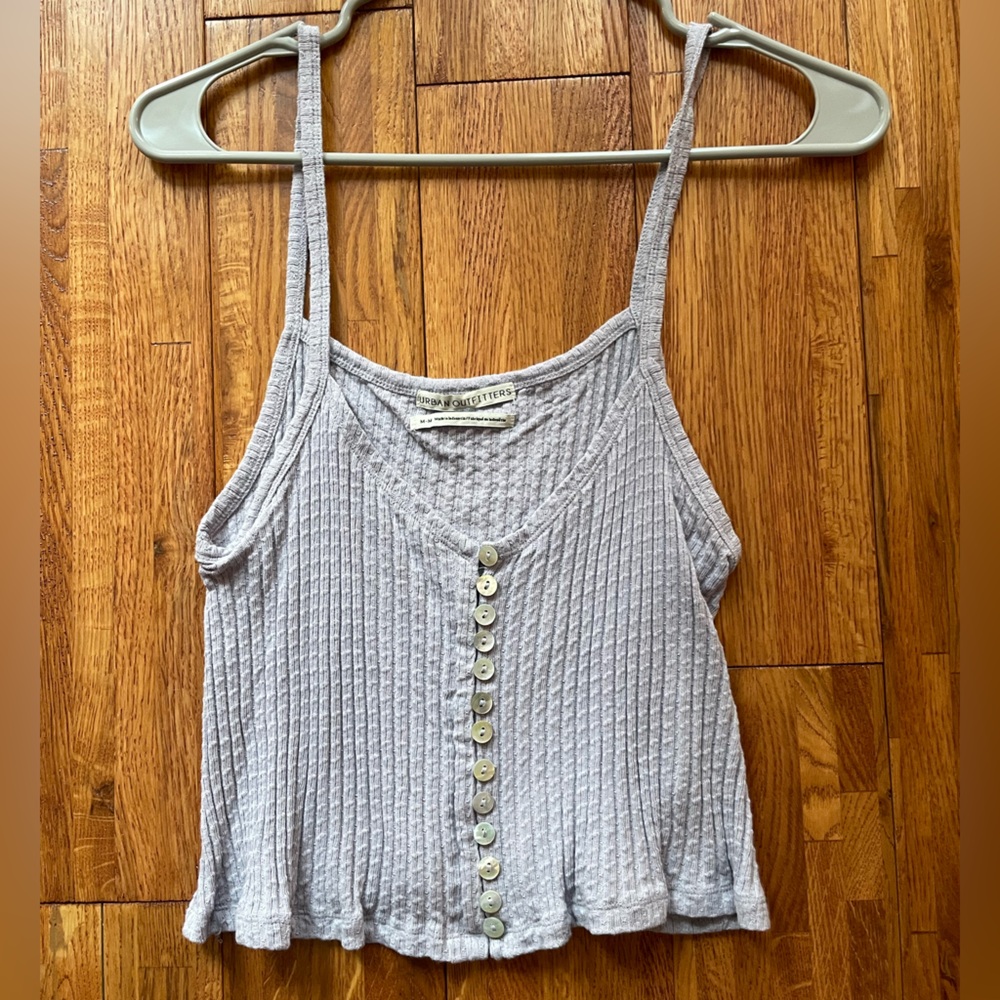 Urban Outfitters Light Gray Button-Front Camisole